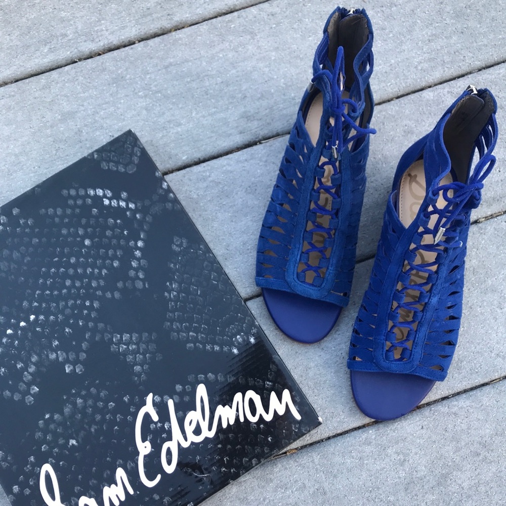 NIB Gorgeous Cobalt Lace-Up Sam Edelman Sandals